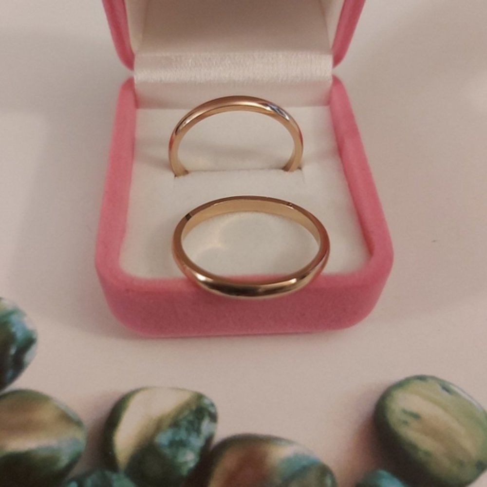 2 pcs. Gold Tone Titanium Ring